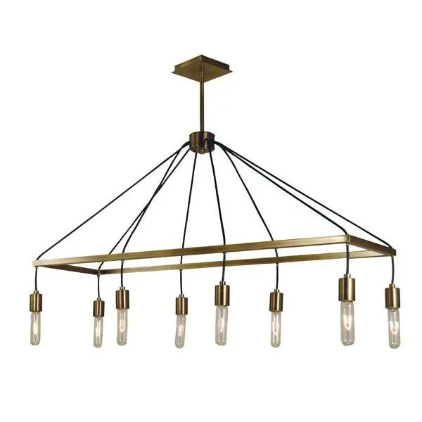 Framburg 5023 AB Celestial 8-Light Island Chandelier in Antique Brass
