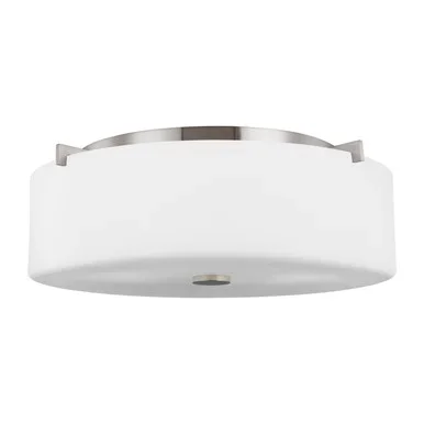 Generation Lighting Sunset Drive Three Light Flush Mount in Brushed Steel – FM312EN3/BS