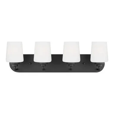 Generation Lighting Windom Four Light Wall / Bath in Midnight Black – 4402804-112
