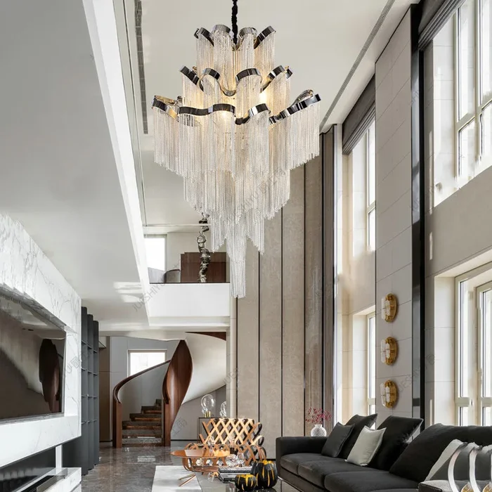 Gladys Aluminum Chain Tassel Stream ChandelierVL-A-047