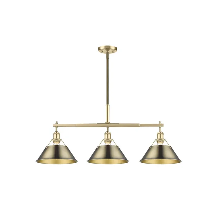Golden Lighting 3306-LP BLK-CLR Orwell BLK Linear Pendant in Matte Black with Clear Glass Shade
