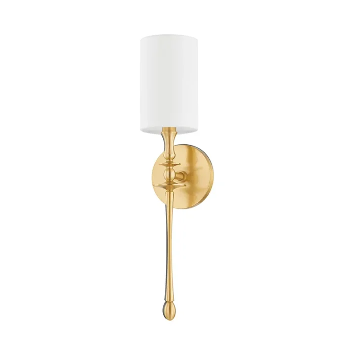 Guilford 1-Light Wall Sconce in Aged Brass 4.75L x 4.75W x 19.75H3720-AGB