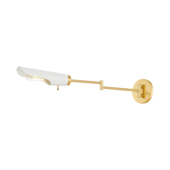 HARPERROSE 1-Light Wall Sconce in Aged Brass/Soft White by The Lifestyled Co 5.5L x 4.75W x 5HH828101-AGB/SWH