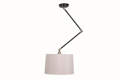 House of Troy Uptown One Light Pendant in Black/Satin Nickel – UP501-BLK/SN
