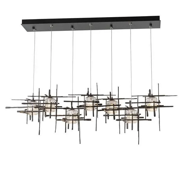 Hubbardton Forge 131095 Tura 7-Light Seeded Glass Rectangular Pendant