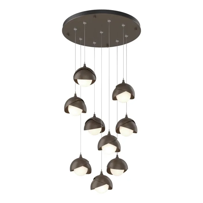 Hubbardton Forge 131105 Brooklyn 9-Light Double Shade Round Pendant – Standard