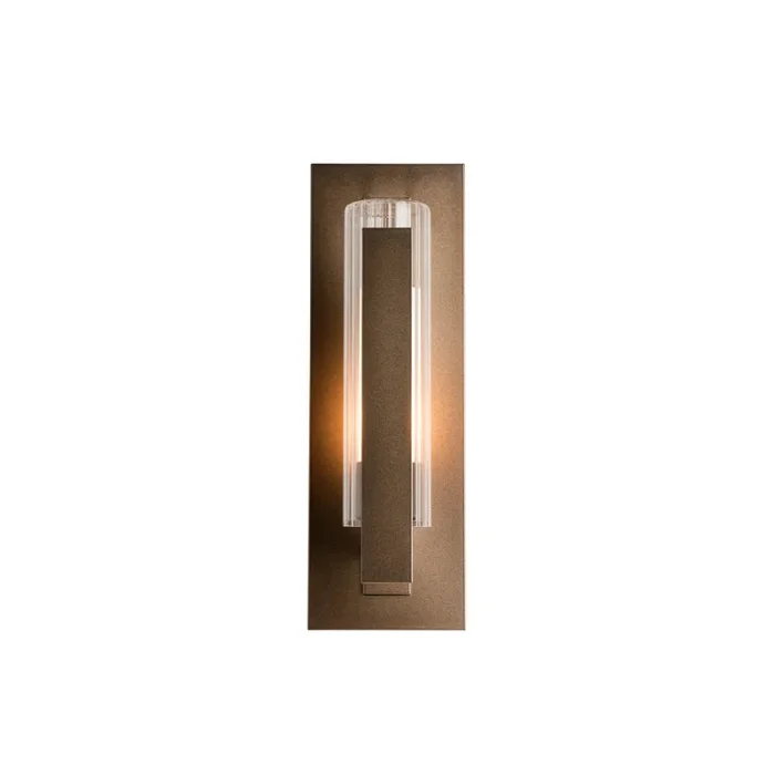 Hubbardton Forge 307281 Vertical Bar Fluted Glass Small Outdoor Sconce