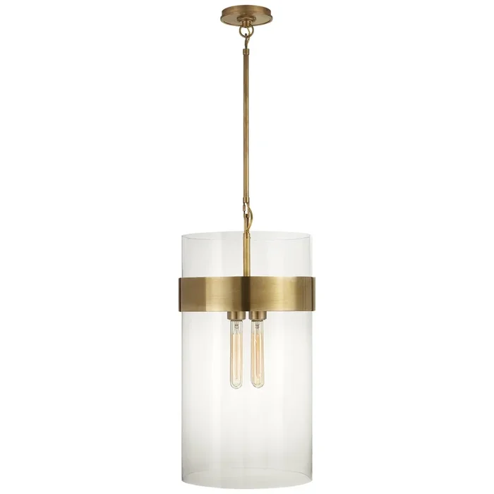Ian K. Fowler Presidio Medium Pendant in Hand-Rubbed Antique Brass with Clear Glass Ceiling Light W12.5″S 5674HAB-CG