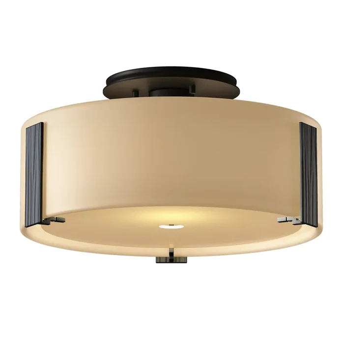Impressions Semi-Flush 1-Light Opal Glass (GG) in Black126753-SKT-10-GG0218