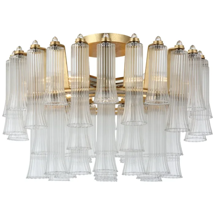 Julie Neill Lorelei 18″ Semi-Flush Mount in Gild with Clear Glass Ceiling Light W18″ x H12″JN 4250G-CG