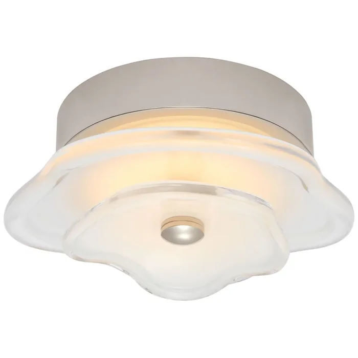 kate spade new york Leighton 6″ Layered Flush Mount in Polished Nickel with Cream Tinted Glass Ceiling Light W6″ x H2.5″KS 4063PN-CRE