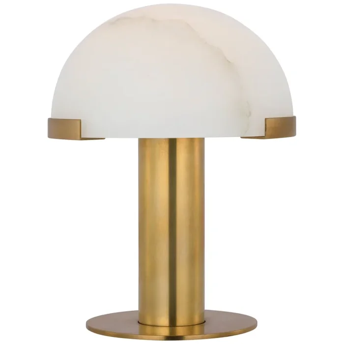 Kelly Wearstler Melange 8″ Rechargeable Accent Lamp in Antique-Burnished Brass with Alabaster Shade Table Lamp W6″ x H8″KW 3108AB-ALB