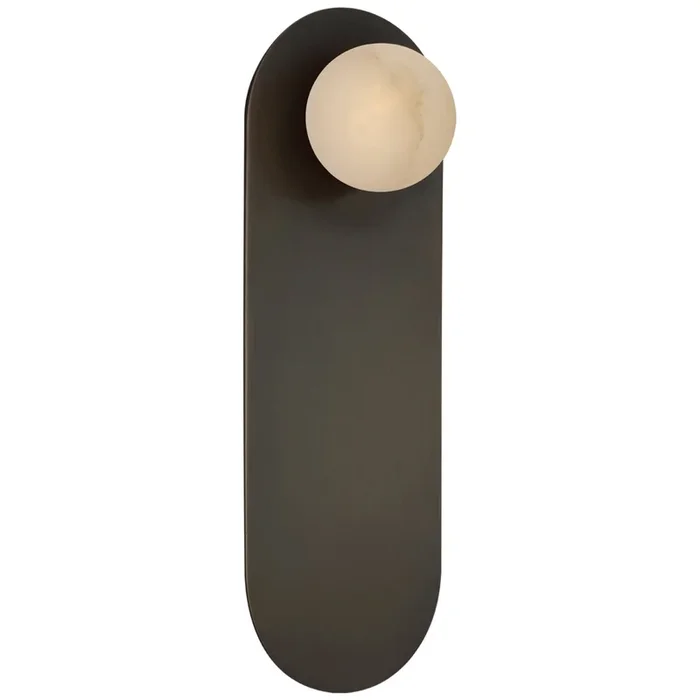 Kelly Wearstler Pertica 14″ Sconce in Mirrored Bronze with Alabaster Wall Light W4.75″ x H14.25″KW 2522MBZ-ALB