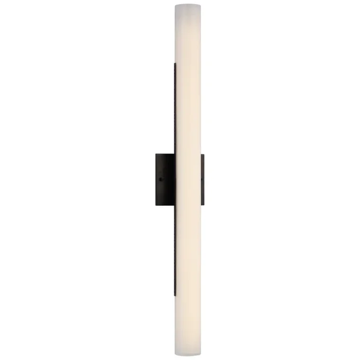 Kelly Wearstler Precision 28″ Bath Light in Bronze with White Glass Wall Light W4.25″ x H28″KW 2224BZ-WG