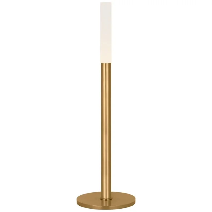 Kelly Wearstler Rousseau 20″ Table Lamp in Antique-Burnished Brass with Etched Crystal W6″ x H20.25″KW 3280AB-EC