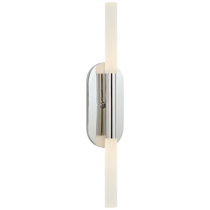 Kelly Wearstler Rousseau Medium Vanity Sconce in Polished Nickel with Etched Crystal Wall Light W4.25″ x H22″KW 2282PN-EC