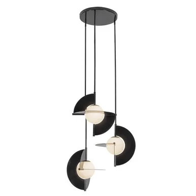 Kuzco Lighting Scorpio LED Chandelier in Glossy Black/Opal Glass – CH65127-GBK/OP-UNV