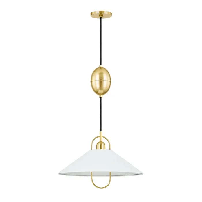MARIEL 1-Light Pendant in Aged Brass/Soft White 8.5L x 18W x 12HH866701-AGB/SWH