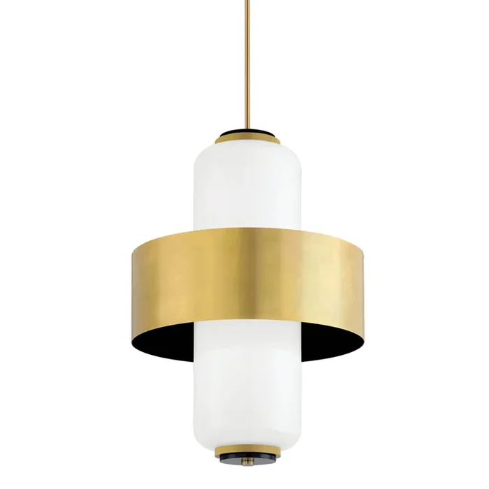 Melrose 6-Light Pendant in Vintage Brass/Soft Black by Martyn Lawrence Bullard 22L x 22W x 32.5H275-46-VB/SBK