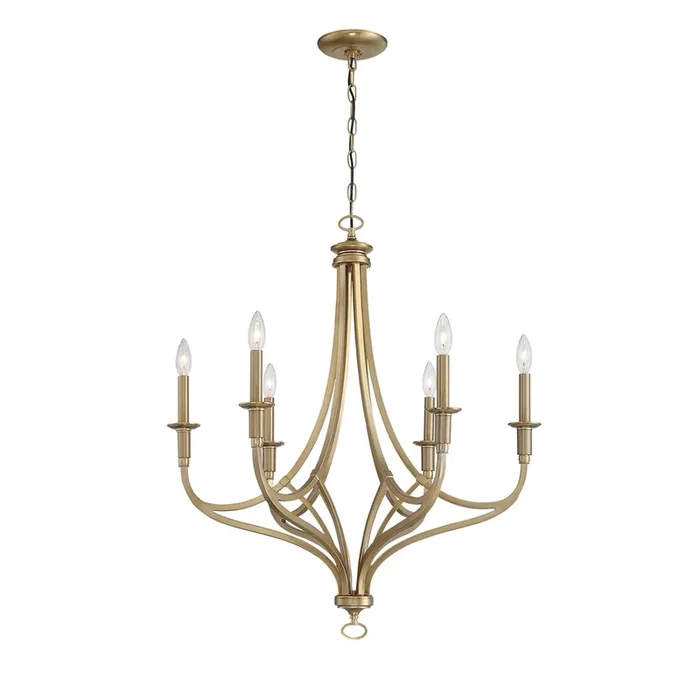 Minka Lavery 1096-740 Covent Park 6 Light Chandelier in Brushed Honey Gold