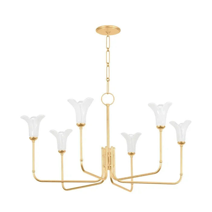 Montclair 6-Light Chandelier in Vintage Gold Leaf 40L x 40W x 21.25H3346-VGL