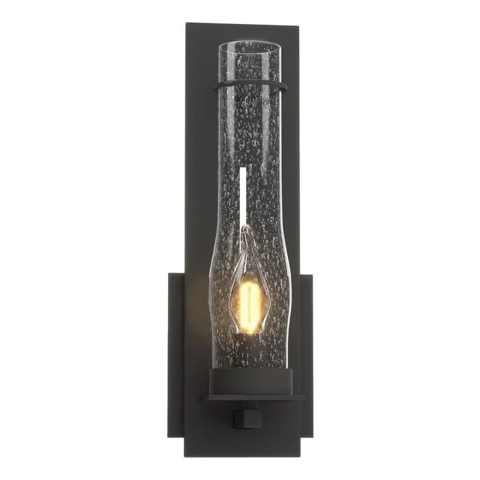 New Town Sconce 1-Light Seeded Clear Glass (II) in Black204250-SKT-10-II0184