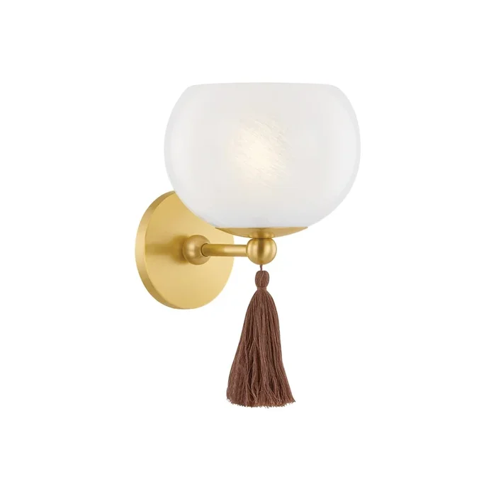 Niya 1-Light Wall Sconce in Aged Brass by Mandy Cheng 7.5W x 11.75HH1039101-AGB