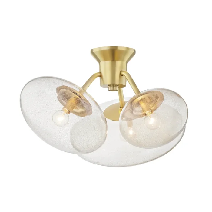 Opera 3-Light Semi Flush in Aged Brass by Kelly Behun 26.25L x 26.25W x 14HKBS1471603-AGB