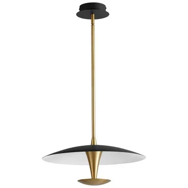 Oxygen Spacely LED Pendant in Black W/ Aged Brass – 3-646-1540