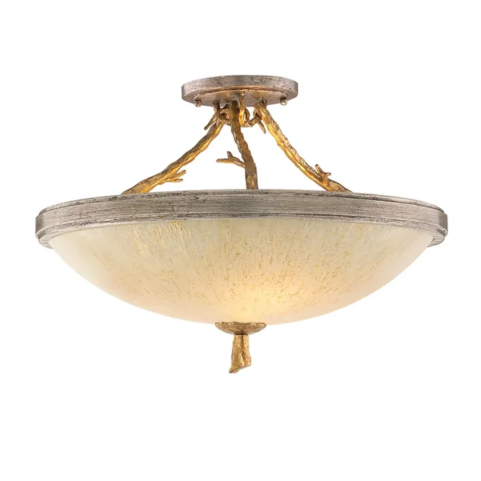 Parc Royale 3-Light Semi Flush in Vintage Gold Leaf 19.25L x 19.25W x 14H66-33-VGL/SSL
