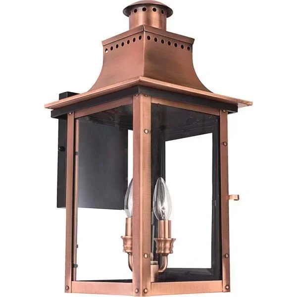 Quoizel CM8410AC Chalmers 2 Light Outdoor Lantern in Aged Copper
