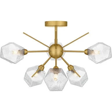 Quoizel Salvador Six Light Semi-Flush Mount in Brushed Gold – PCSVD1724BRG