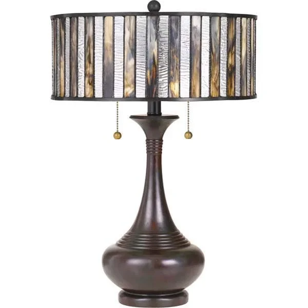 Quoizel TF3334TVA Roland 2 Light Table Lamp in Valiant Bronze
