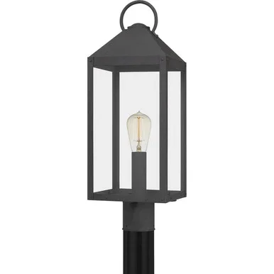 Quoizel Thorpe One Light Outdoor Post Mount in Mottled Black – TPE9008MB