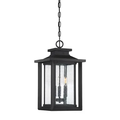 Quoizel Wakefield Three Light Outdoor Hanging Lantern in Earth Black – WKF1911EK
