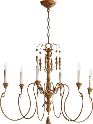 Quorum Salento Six Light Chandelier in French Umber – 6006-6-94