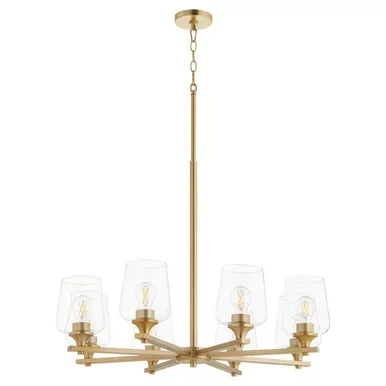 Quorum Veno Eight Light Chandelier in Aged Brass – 658-8-80
