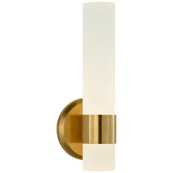 Ralph Lauren Barton Single Arm Sconce in Natural Brass with Etched Crystal Wall Light W5″ x H13″RL 2035NB-EC
