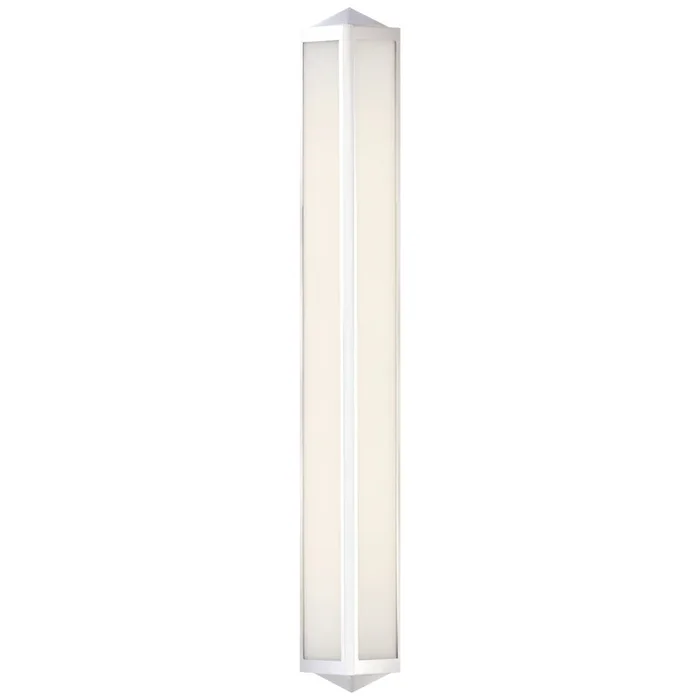 Ralph Lauren Geneva Large Sconce in Polished Nickel with White Glass Wall Light W5″ x H34″RL 2027PN-WG
