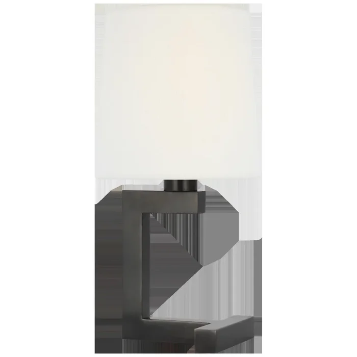 Ralph Lauren Hedger 12″ Accent Lamp in Bronze with Linen Shade Table Lamp W5.5″ x H10.75″RL 3143BZ-L