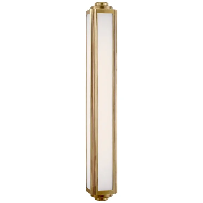 Ralph Lauren Keating Large Sconce in Natural Brass with White Glass Wall Light W5″ x H35.75″RL 2165NB-WG