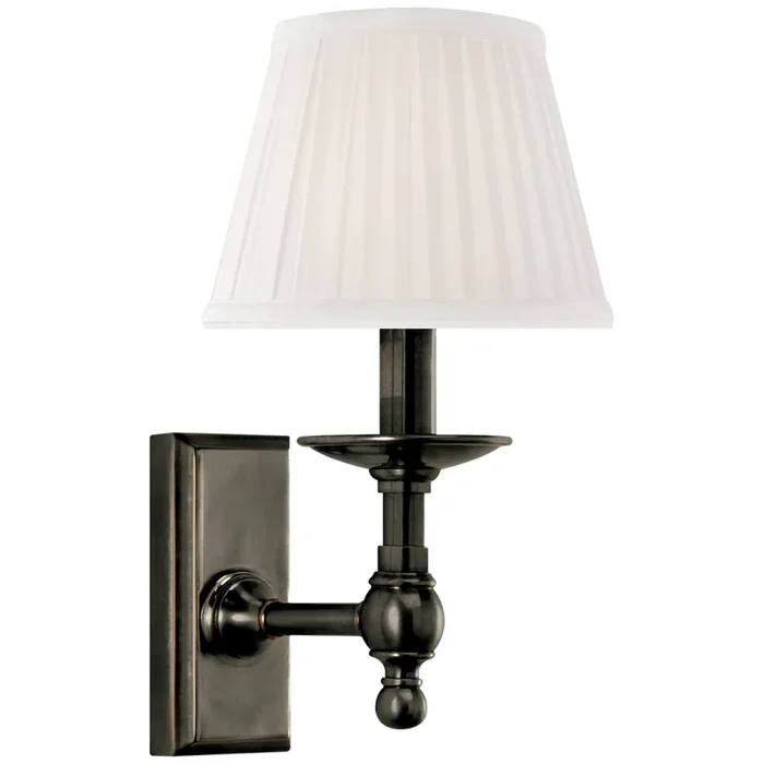 Ralph Lauren Payson Sconce in Bronze with Silk Shade Wall Light W6″ x H11″RL14021BZ