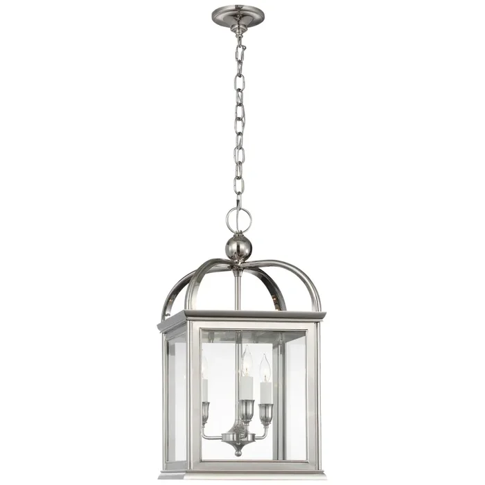Ralph Lauren Rhoades 16″ Lantern in Polished Nickel with Clear Glass Ceiling Light W15.5″ x H30.5″RL 5751PN-CG