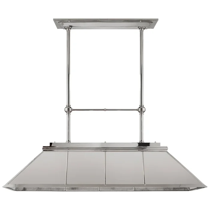 Ralph Lauren Rivington Large Billiard Chandelier in Polished Nickel with Ribbed Mirror Ceiling Light W56.25″RL 5067PN-MG