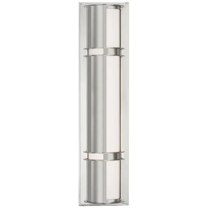 Ralph Lauren Strever 18″ Shielded Sconce in Polished Nickel with White Glass Wall Light W4.5″ x H18″RL 2767PN-WG