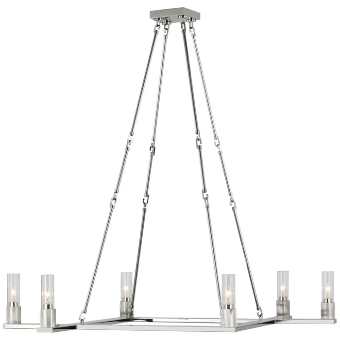 Ray Booth Beza Extra Large Chandelier in Polished Nickel with Clear Glass Ceiling Light W42″RB 5008PN-CG