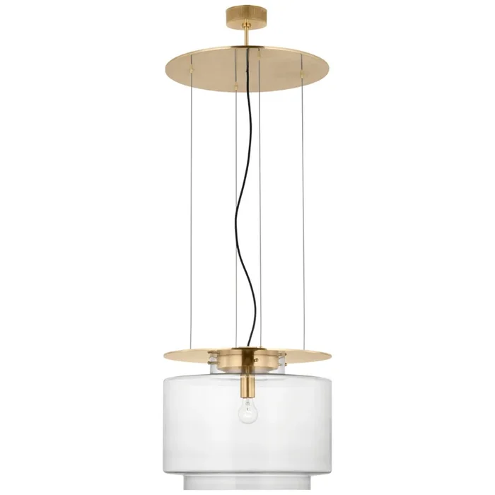 Ray Booth Elias 20″ Floating Pendant in Antique-Burnished Brass with Clear Glass Ceiling Light W20″RB 5082AB-CG