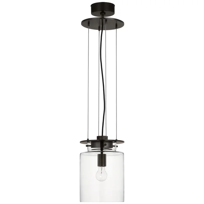 Ray Booth Elias 9″ Floating Pendant in Bronze with Clear Glass Ceiling Light W9″RB 5080BZ-CG