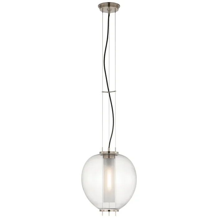 Ray Booth Taro 13″ Lantern in Antique Nickel with Clear Glass Ceiling Light W13″RB 5097AN-CG