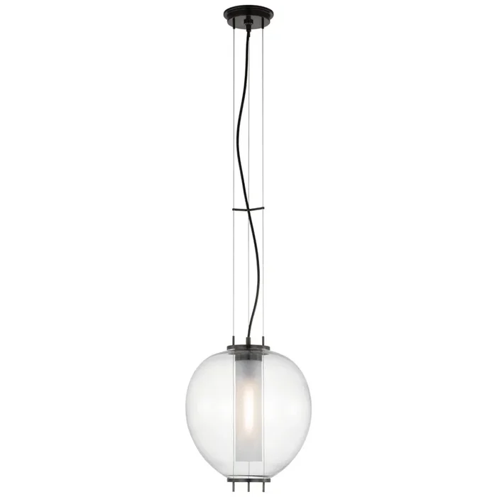 Ray Booth Taro 13″ Lantern in Bronze with Clear Glass Ceiling Light W13″RB 5097BZ-CG